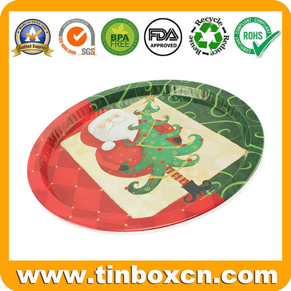 Christmas Gifts Metal Tin Serving Trays