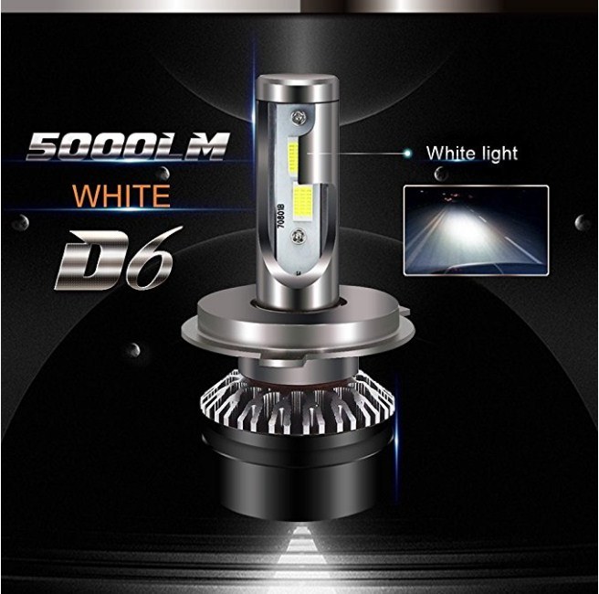 H4 LED Headlight Bulb 30W 6000 Lumens Extremely Bright LED Headlights Kits 6500K Pure White