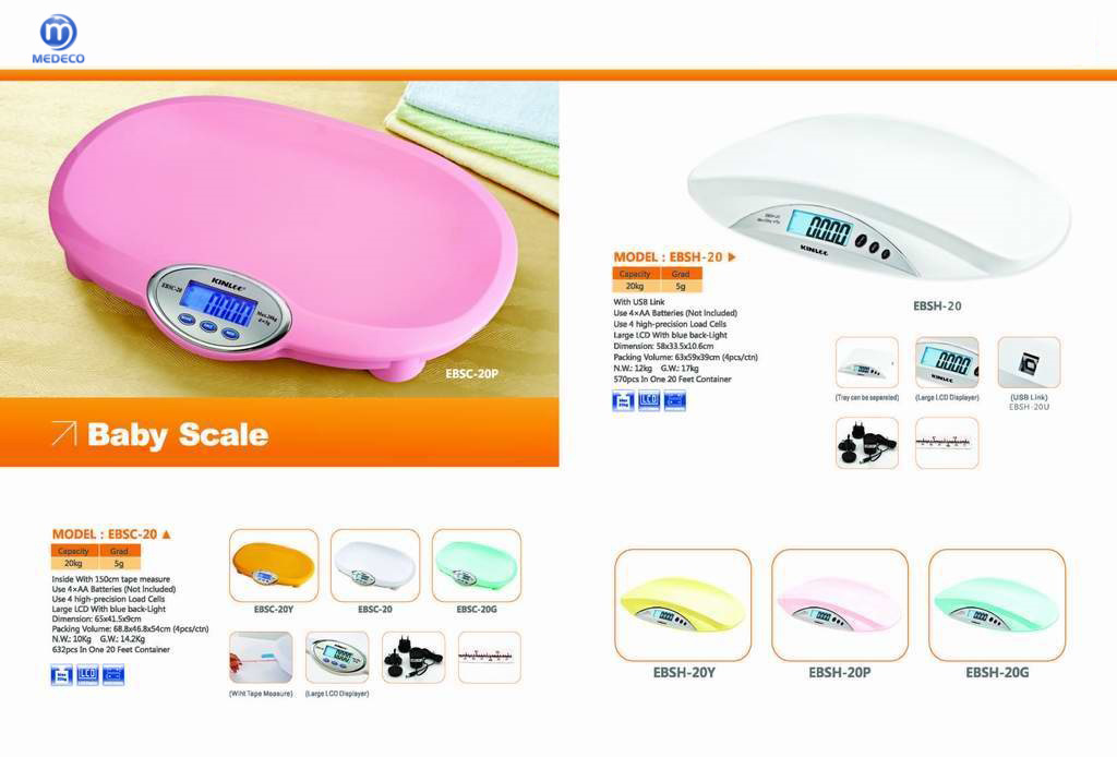 20kg Weighing High Quality Hospital /Household Baby Scale and Digital Baby Scale Ebsc-20