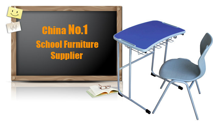 Student Desk and Chair with Plastic Back/School Furniture