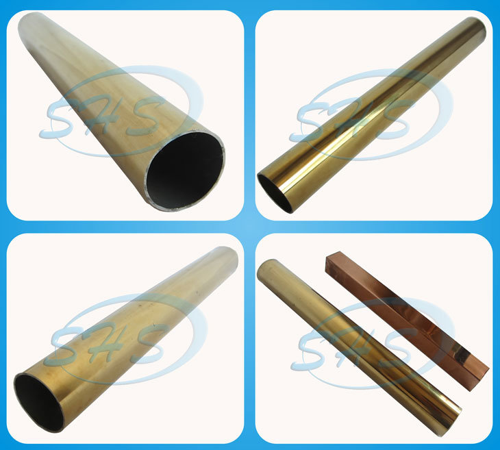 Stainless Steel Welded Round Pipes (Tubes) with Titanium-Plated for Car