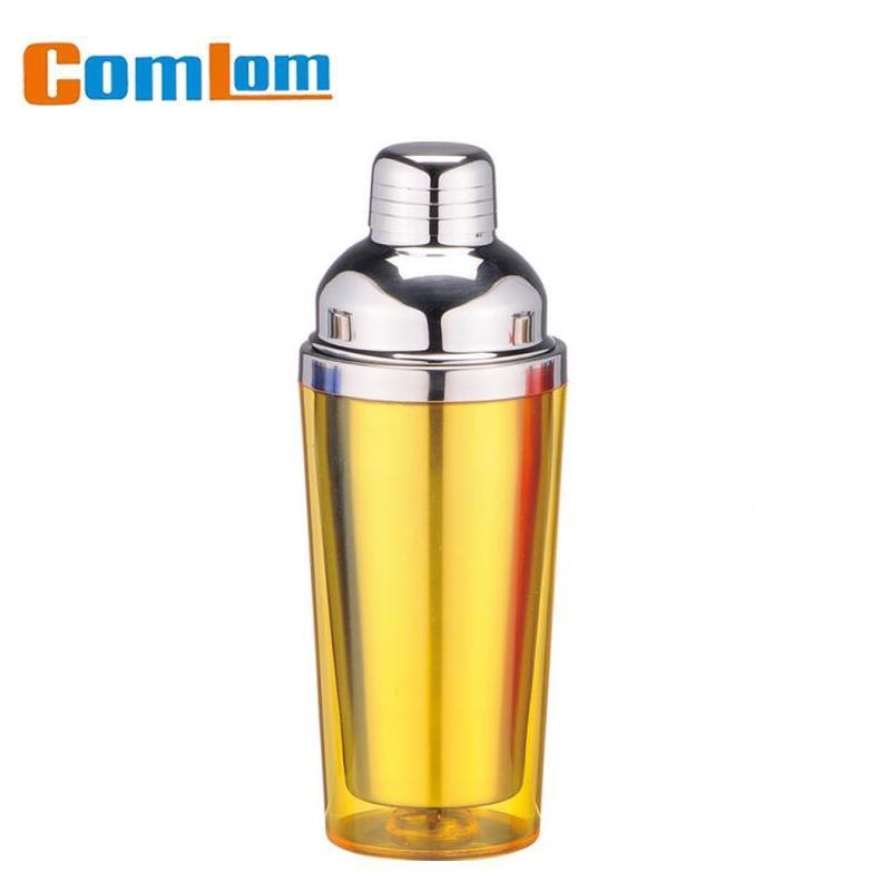 Cl1z-Ajw01c Comlom 400ml Double-Wall Barware Styles Classic and Elegant Stainless Steel 3-Piece Martini Cocktail Shaker