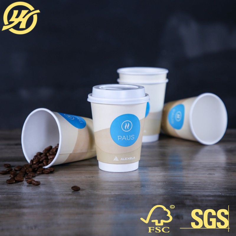 100% Compostable Biodegradable PLA Coffee Paper Cups