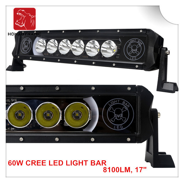 Wholesae 60W 6000k Single Row Spot LED off Road LED Light Bar for SUV 4X4 Trucks