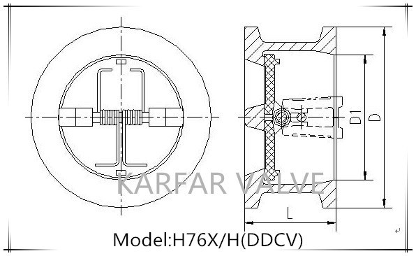 Ddcv Dual Plate Butterfly Swing Non Return Check Valve (H76X/H)