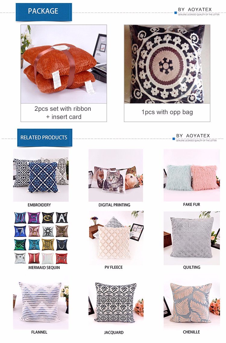 Hot Sale 100% Polyester Jacquard Plain Decorative Pillow