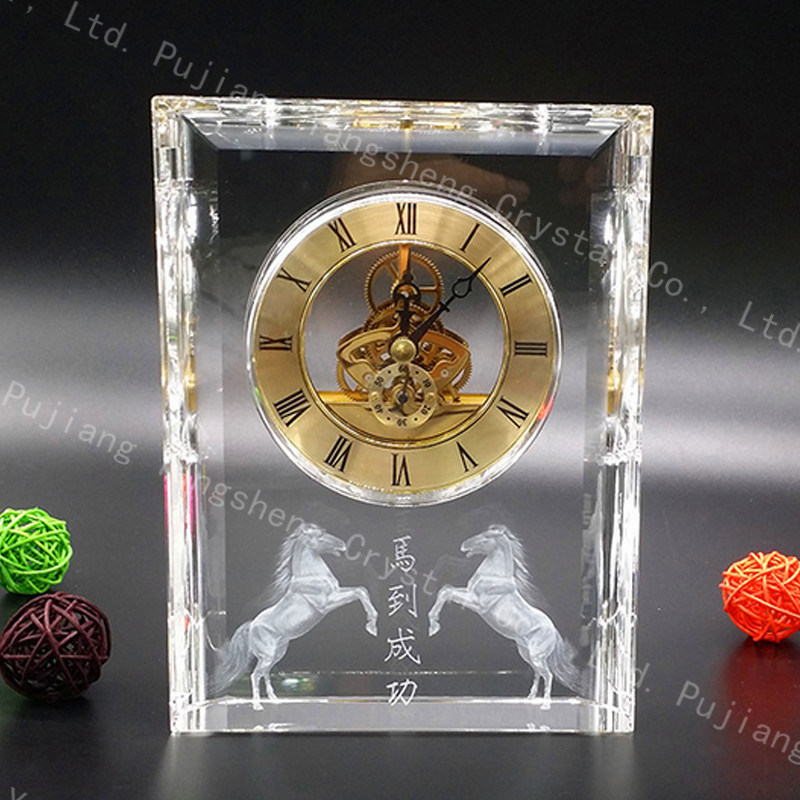 Best Selling Shape Crystal Desk Clock Crystal Crafts