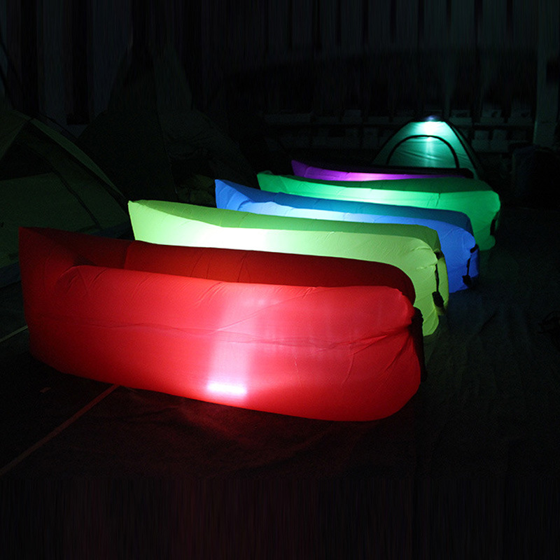 Inflatable Sleeping Bag/ Sofa/ Bed Air Bag, Colorful Outdoor Sleeping Air Bag with LED Light