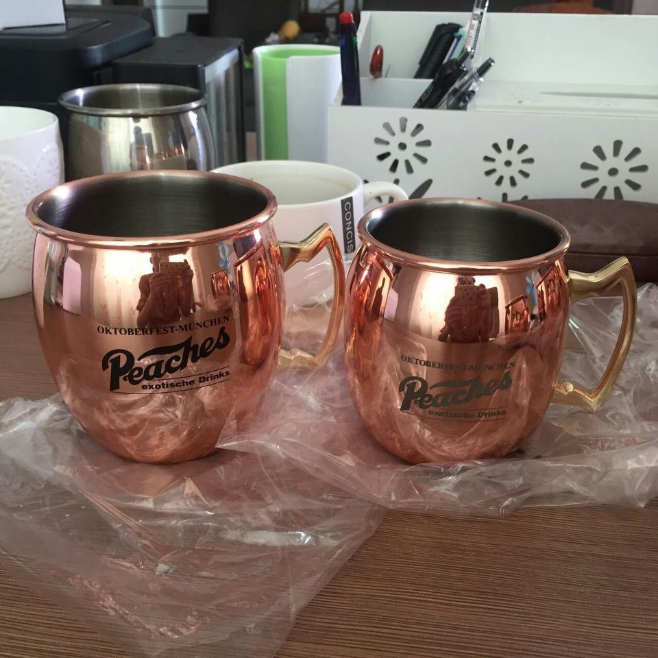 Stainless Steel Copper Plated Moscow Mule Absolut Vodka Mug