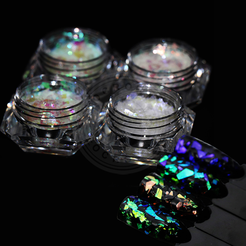 Galaxy Glitter Irregular Shattered Nail Flakies Glass Paper Glitter Flakes