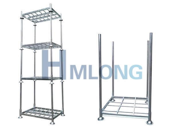 Warehouse Galvanized Folding Steel Storage Stacking Rack