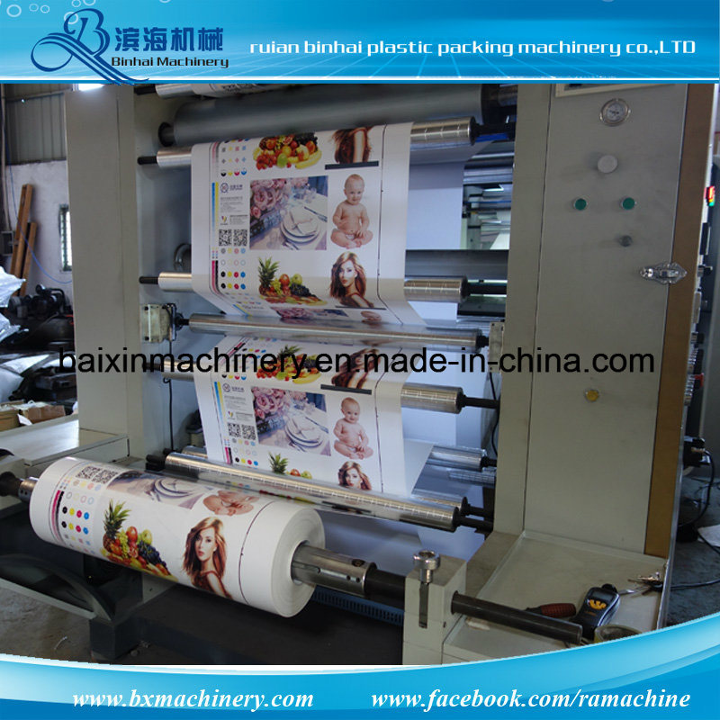 6 Color Paper Roll Plastic Roll Printing Machine Flexo Stack Type