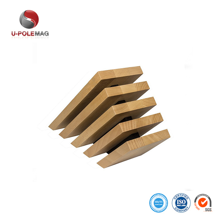 Eco-Friendly 5 Panel Solid Beech Wood Magnetic Knife Block