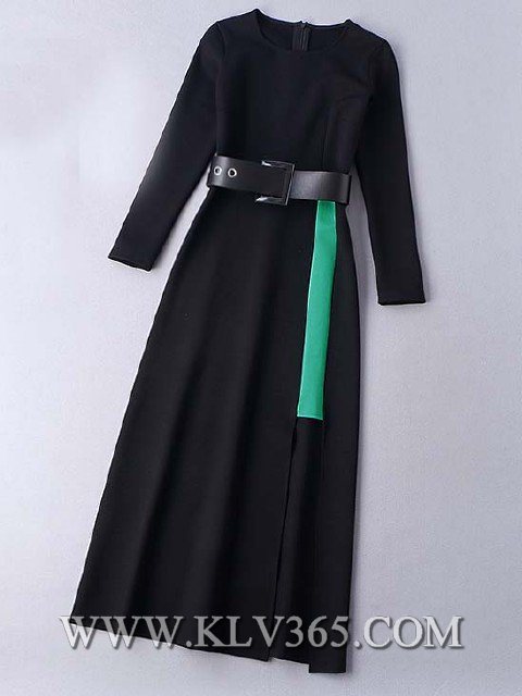 European Style Women Colorblock Long Prom Evening Dress