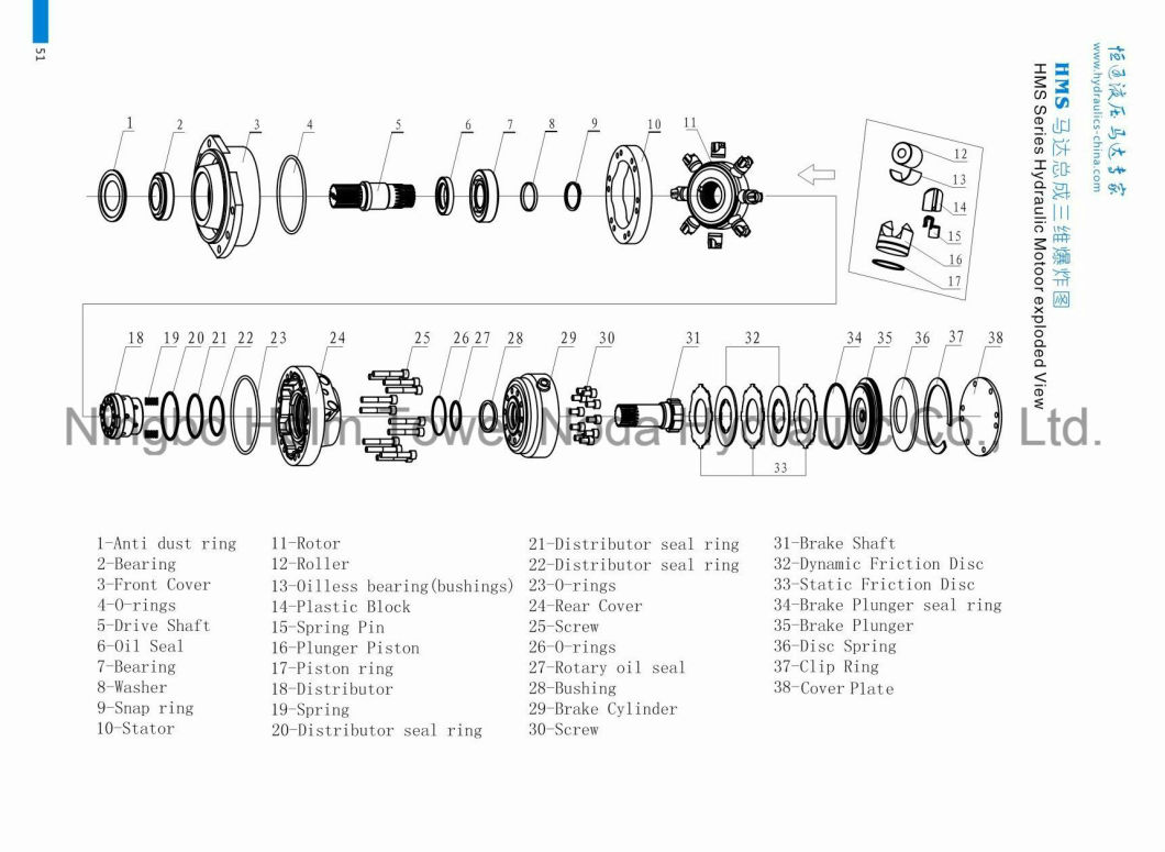 Poclain Motor Ms18 Mse18 Rotor Group for Sale