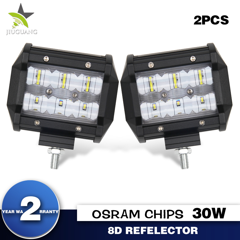 Free Sample IP68 9d Reflector Dual Rows 4inch 30W 4X4 Mini LED Light Bar