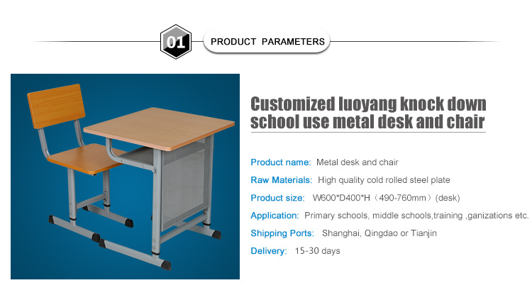 Low Price Cheap Modern School Desk and Chair / Adjustable School Desk and Chair