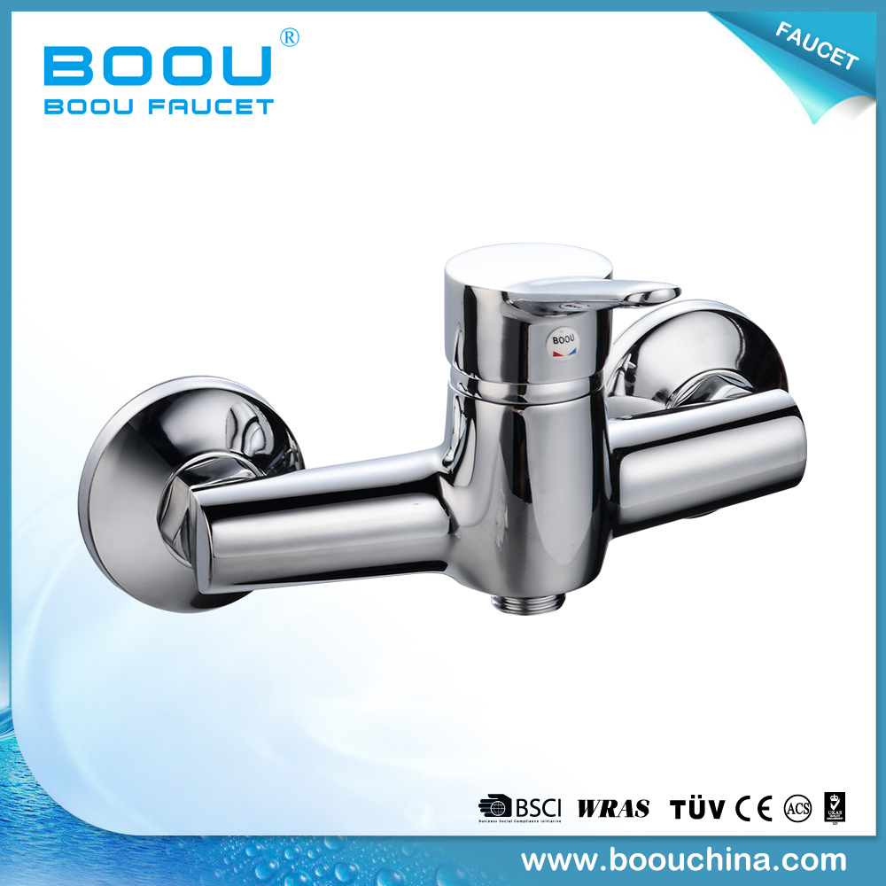 Boou Brass Bathroom Wall Mounted Shower Faucet with Narrow Single Handle