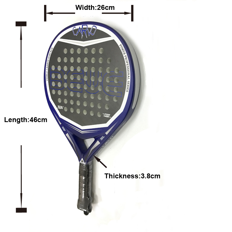 Durable Carbon and Fiberglass with EVA Cheap Paddle Racket