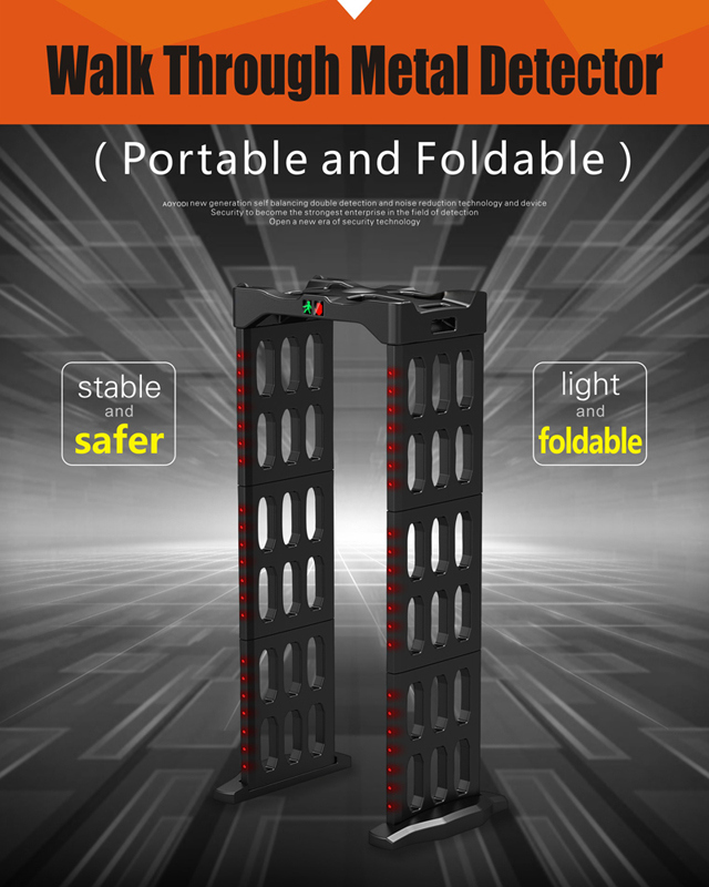 Portable Walk-Through Gate for Secuirty Checking 3 Zone