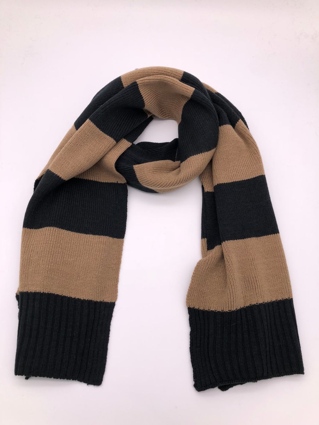 Men's Striped Knitted Acrylic Cotton Polyester Winter Warm Scarf