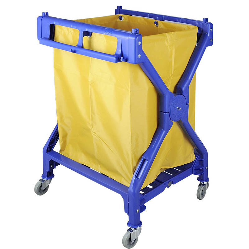 Stainless Steel Tubular Frame Hospital and Hotel Linen Trolley