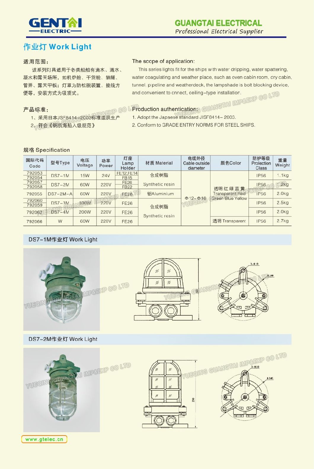 High Quality Marine Incandescent Pendant Light