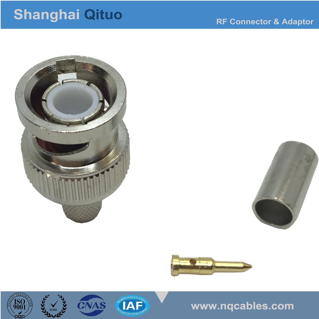 RF Connector BNC Straight Male Plug Crimp for Rg59 Cable (BNC-J-C-4)