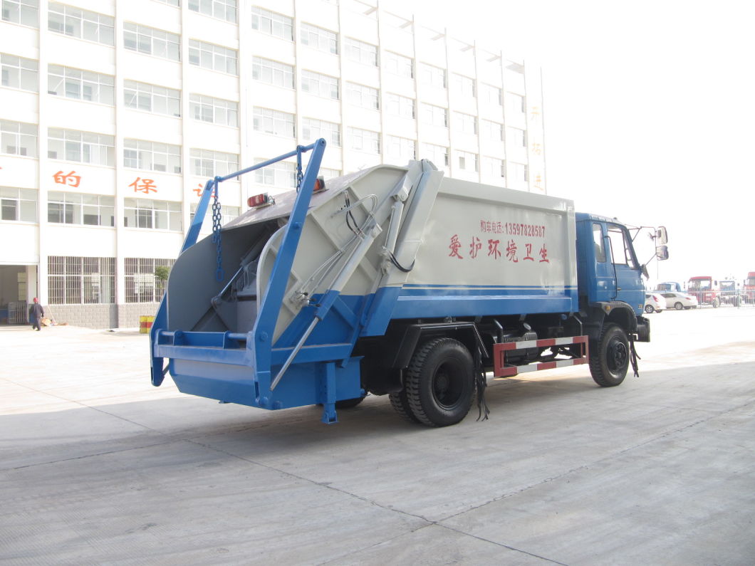 Foton 4X2 Compactor Garbage Truck with Rear Loading Bins