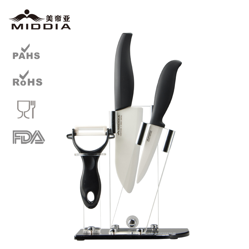 Ceramic Multi Tools of Kitchen Knife with Swift Peeler & Stand