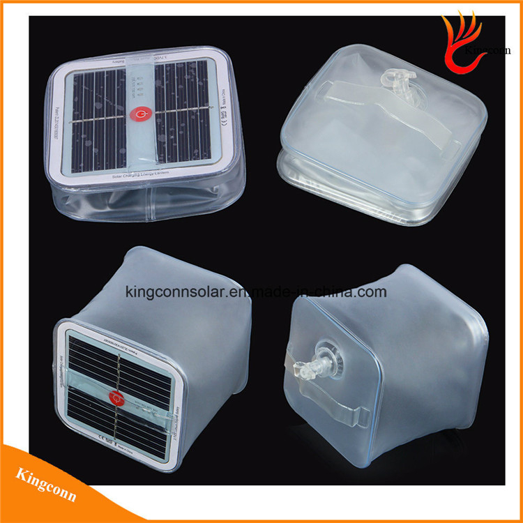 Inflatable Folding Solar LED Lamp Lantern for Camping and Hiking Night Lantern Light