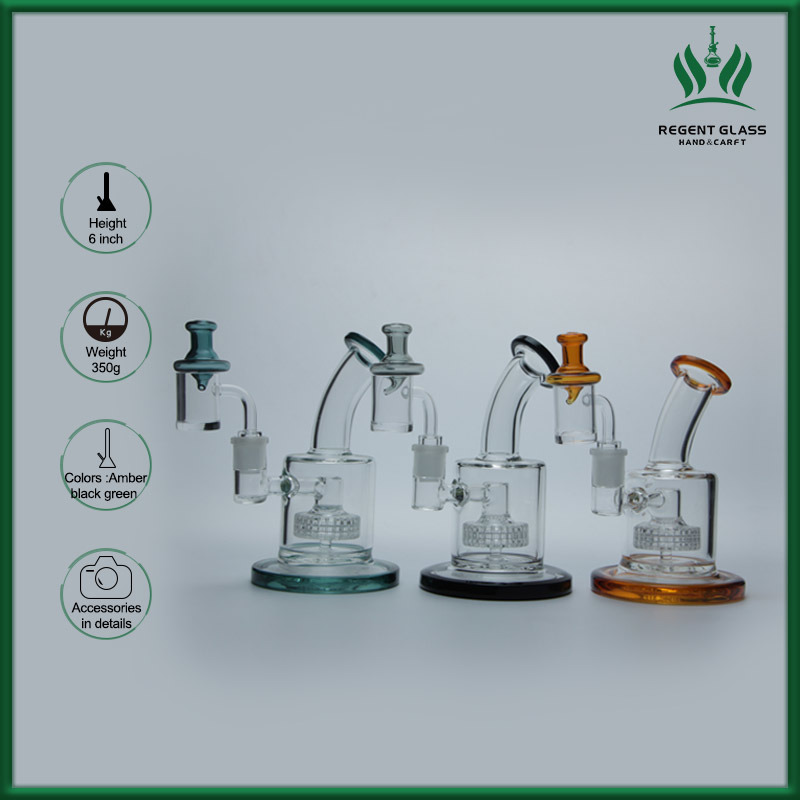 6 Inches Black Mini Toro Glass DAB Rig Smoking Set