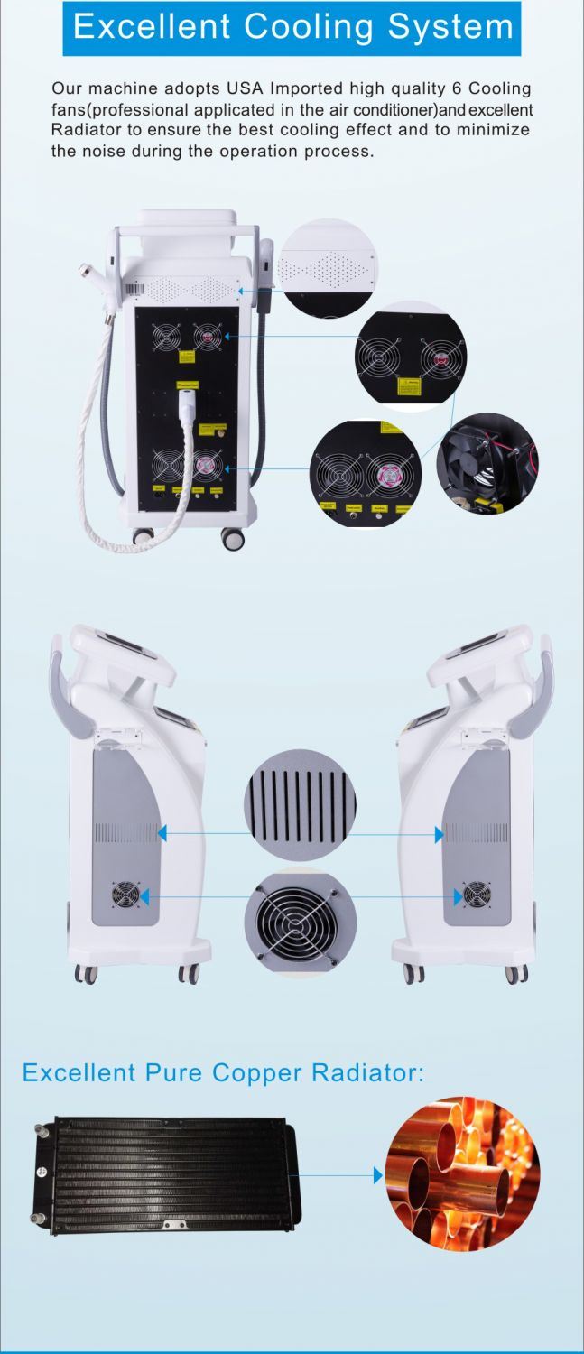 Stationary 4 in 1 Imported Lamp E-Light Shr RF ND YAG Laser IPL Depilacion Machine