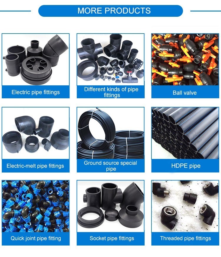 Black HDPE Threaded Pipe Fittings for Water Supply