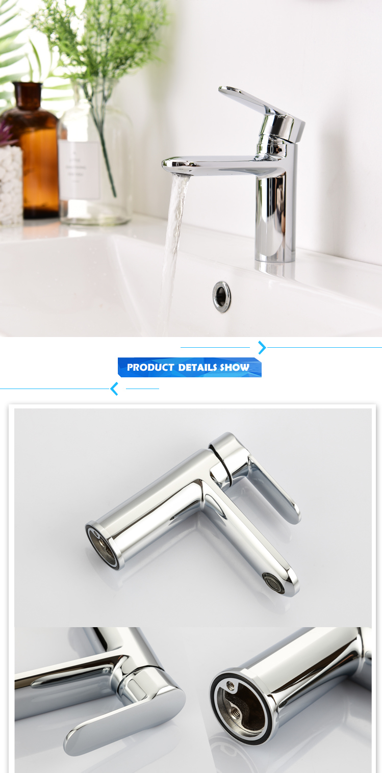 New Design Modern Bathroom Basin Faucet with Triple Chrome Finish