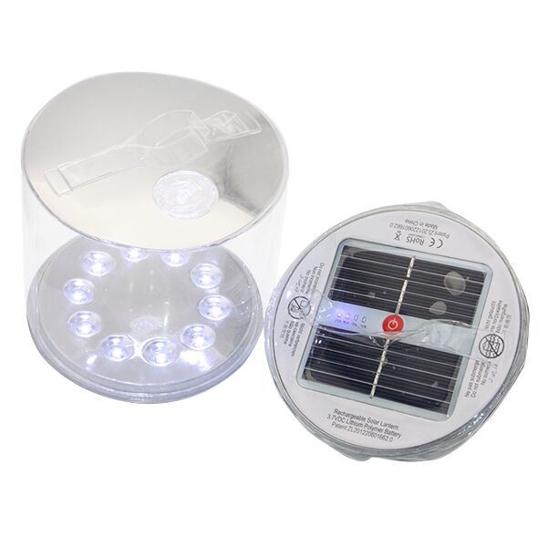 Waterproof Transparent PVC 10LED Rechargeable Inflatable Solar Lantern Inflation Solar Camping Light Emergency Lamp