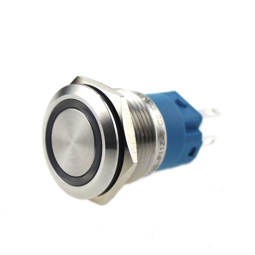 19mm Ring Type LED Latching Metal Push Button