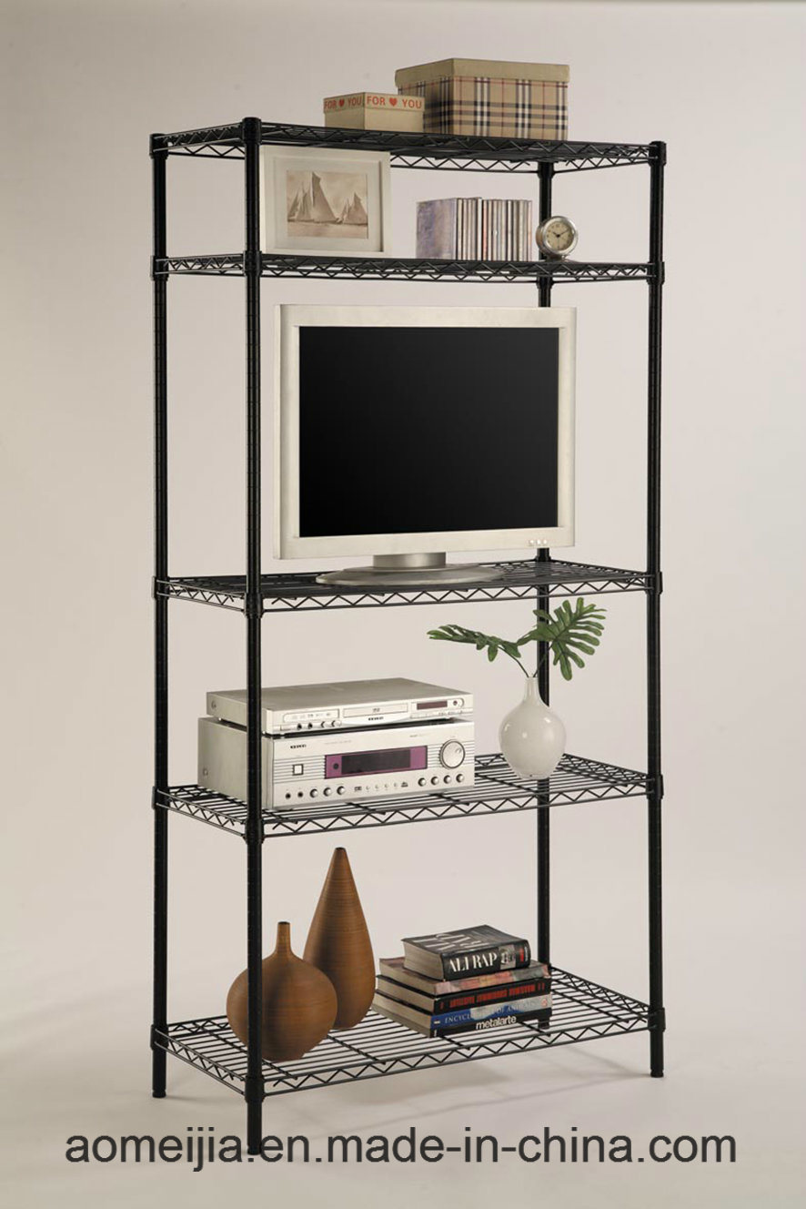 4 Tier Layer Shelf Adjustable Steel Wire Metal Shelving Rack (36