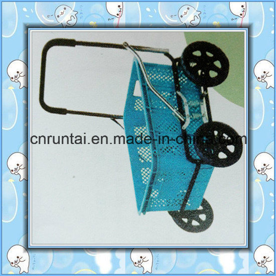 Plastic Tray Steel Frame Shopping Cart