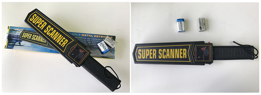 Great Sale Factory Super Scanner Hand Held Metal Detector with 9V Dry Battery Used in School