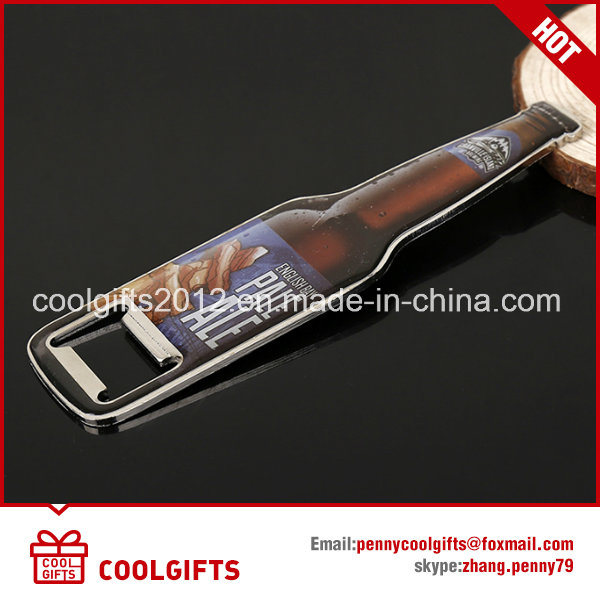 Custom Bottle Shape Epoxy Beer Metal Bottle Opener with Magnet