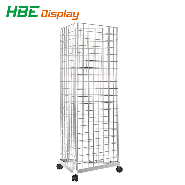 3-Sided Rotating Gridwall Display Stand