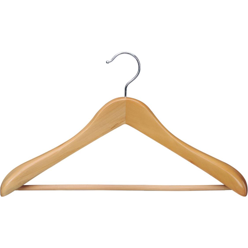 Natural Wooden Coat Hanger with Flat Head