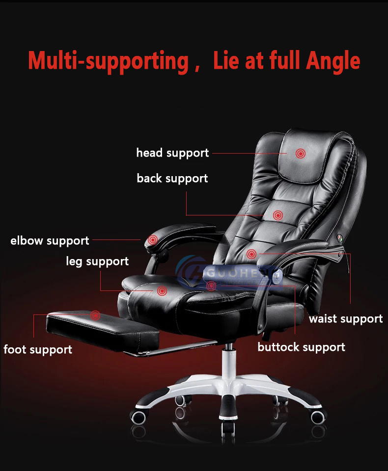 Small Cheap Massage Reclining Massage Office Chair with Foot Support