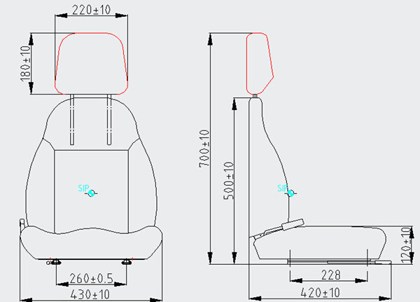 Construction Machinery Parts PVC Cover Excavator Seat (YY15)