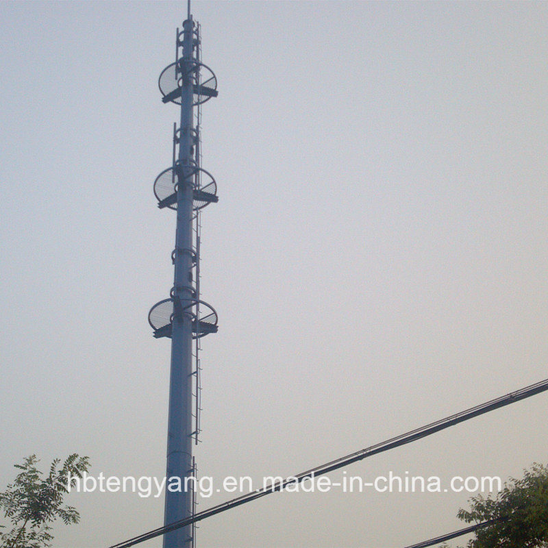 Galvanized Steel Single Pole Telecom Tower