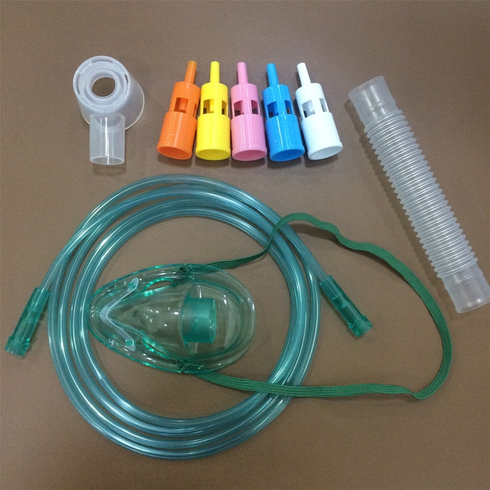 PVC Disposable Adjustable Venturi Oxygen Mask with 5 Diluters