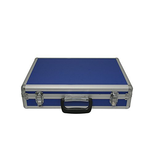 Blue-Silver Aluminium Laptop Hard Attache Briefcase for Business Travel (HL-8001)