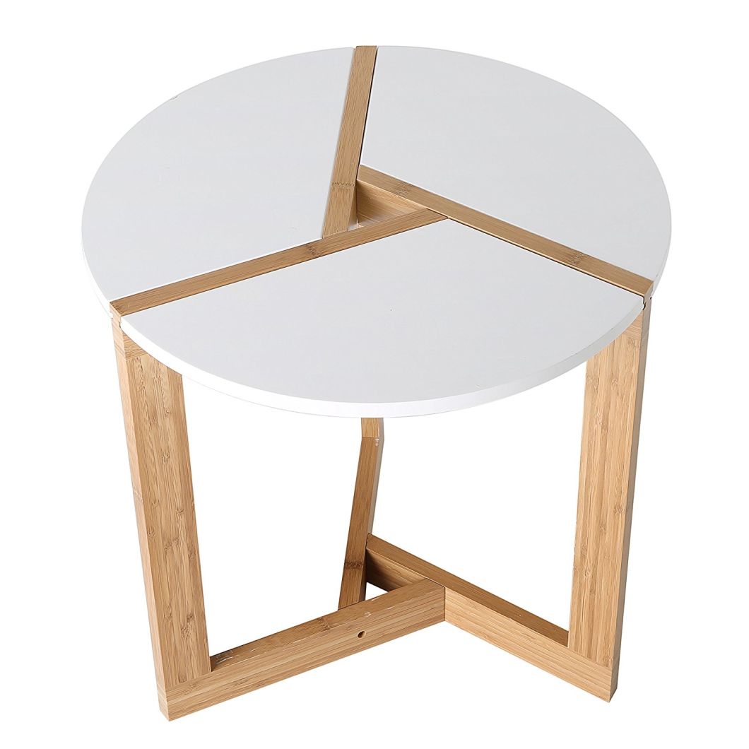 Round Modern Living Room Tabletop / Bamboo Coffee End Table