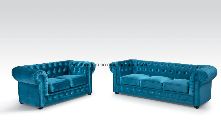 Classic Sofa Velvet Fabric Nappa Sofa for Living Room